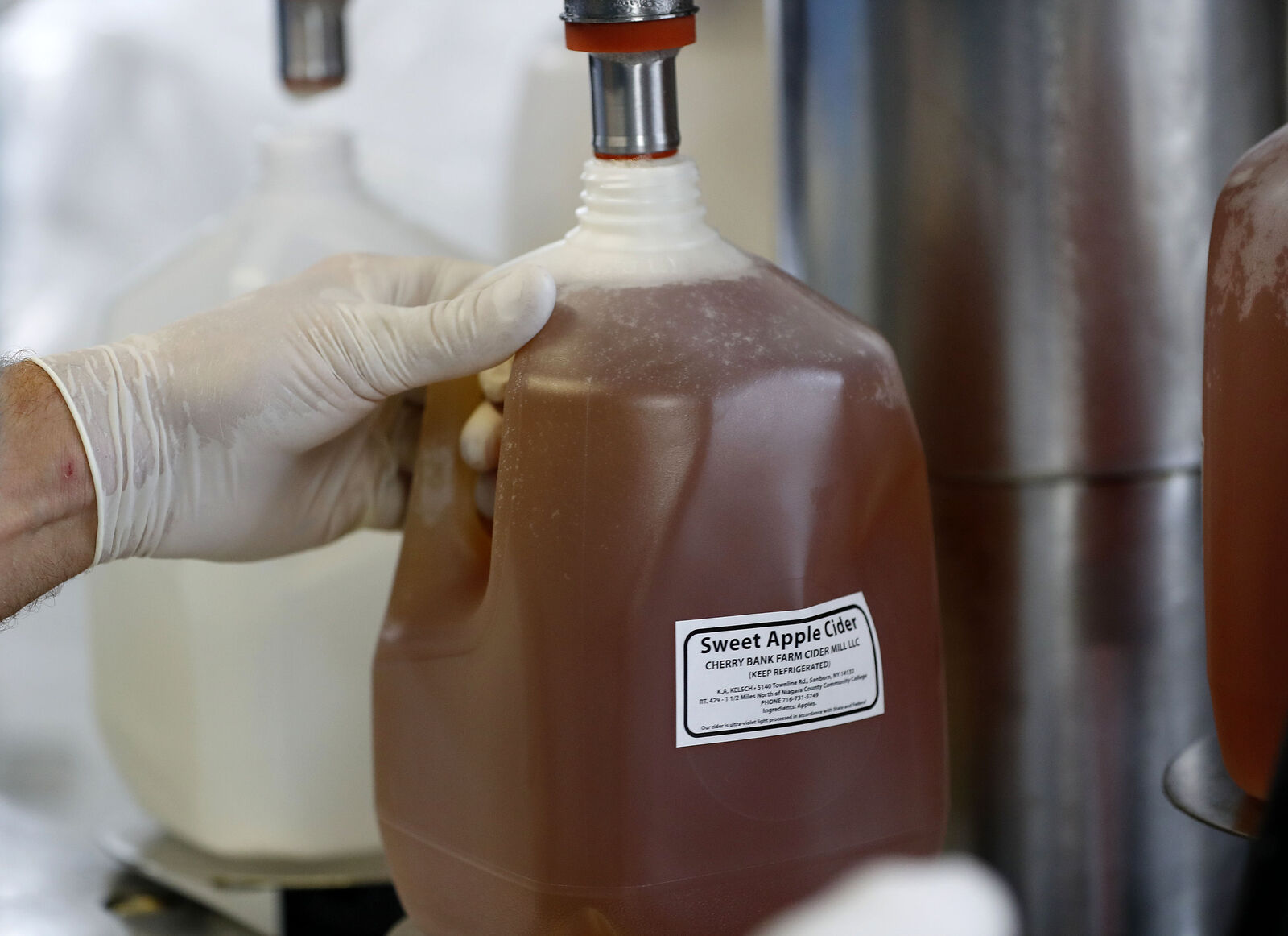 Cherry Bank Farm Cider Mill bottling cider